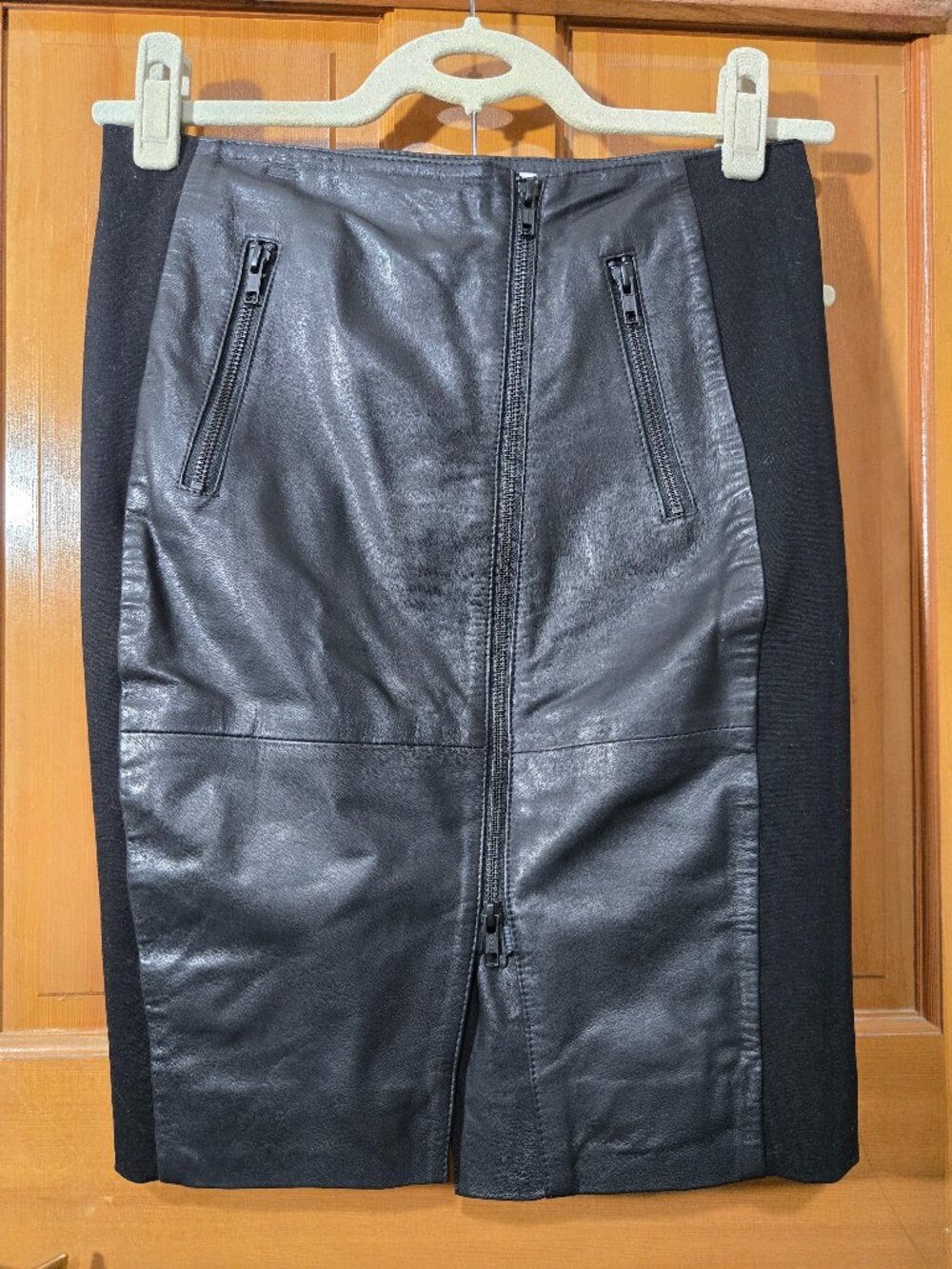 Rosemunde Copenhagen Panel Leather Pencil Midi Skirt